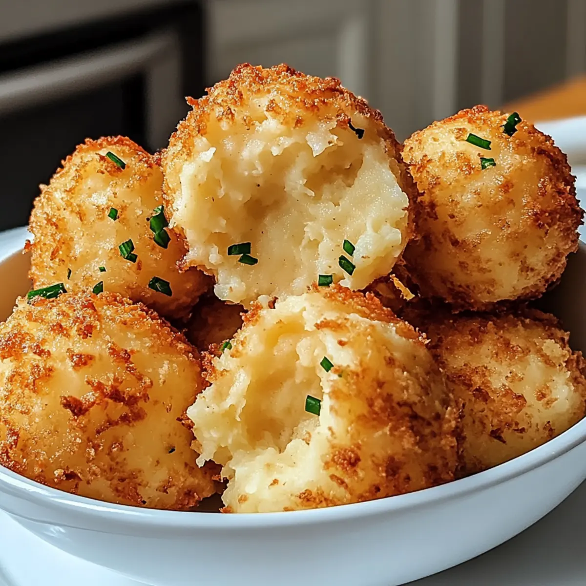 Crispy Air Fryer Mashed Potato Balls with Cheesy Goodness