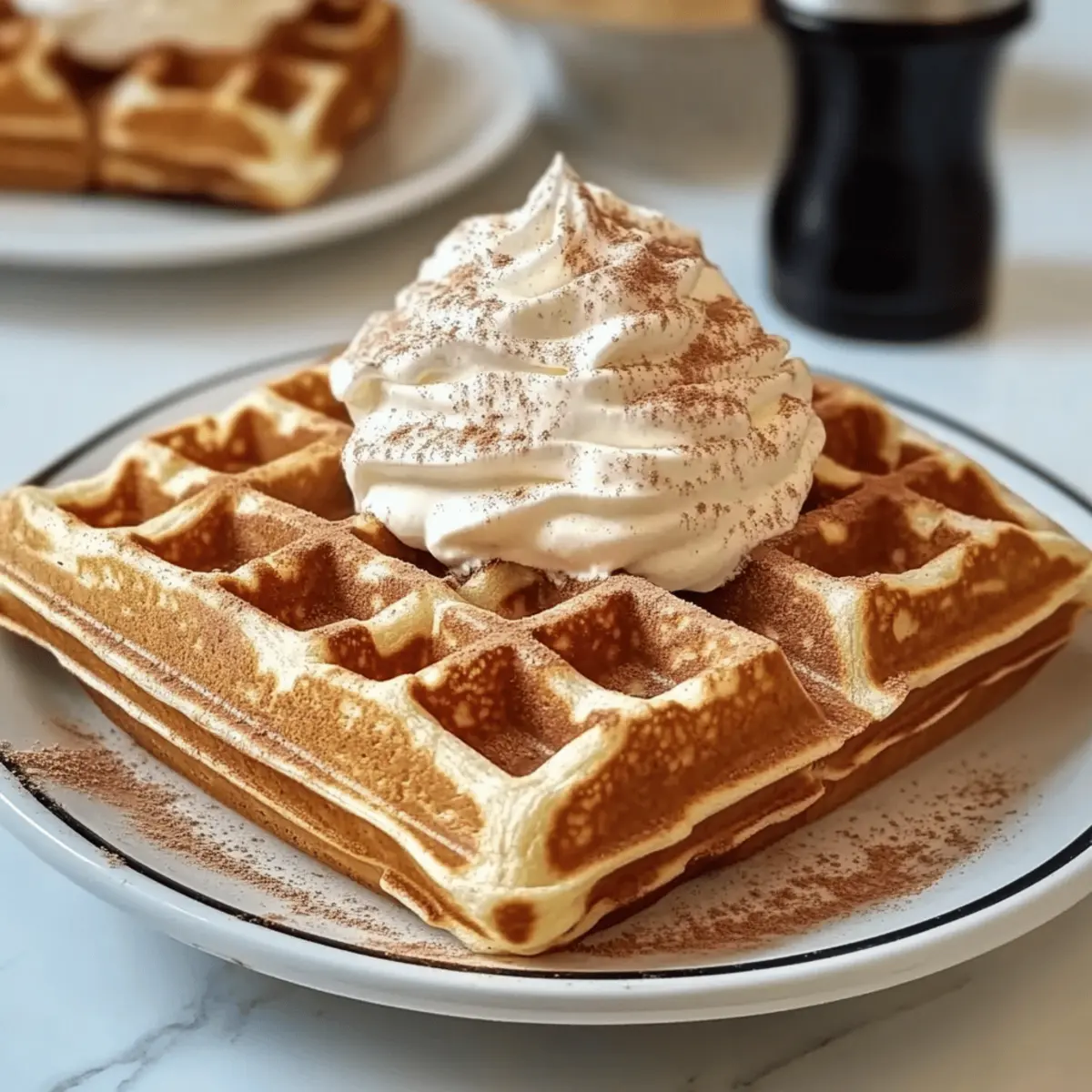 Cinnamon Waffles with Cinnamon Whipped Cream for Cozy Mornings