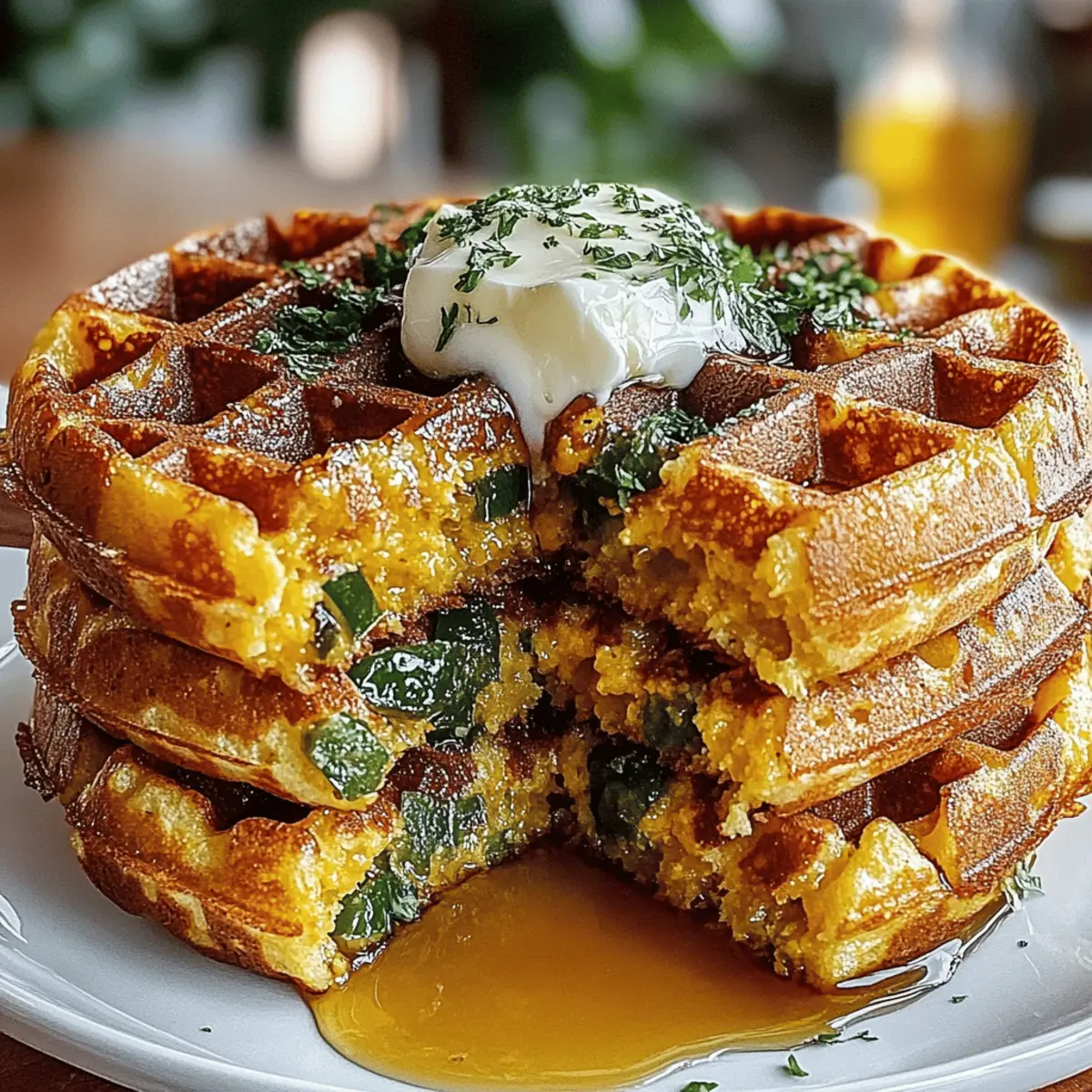 Cheddar Jalapeño Cornbread Waffles: Your New Breakfast Obsession