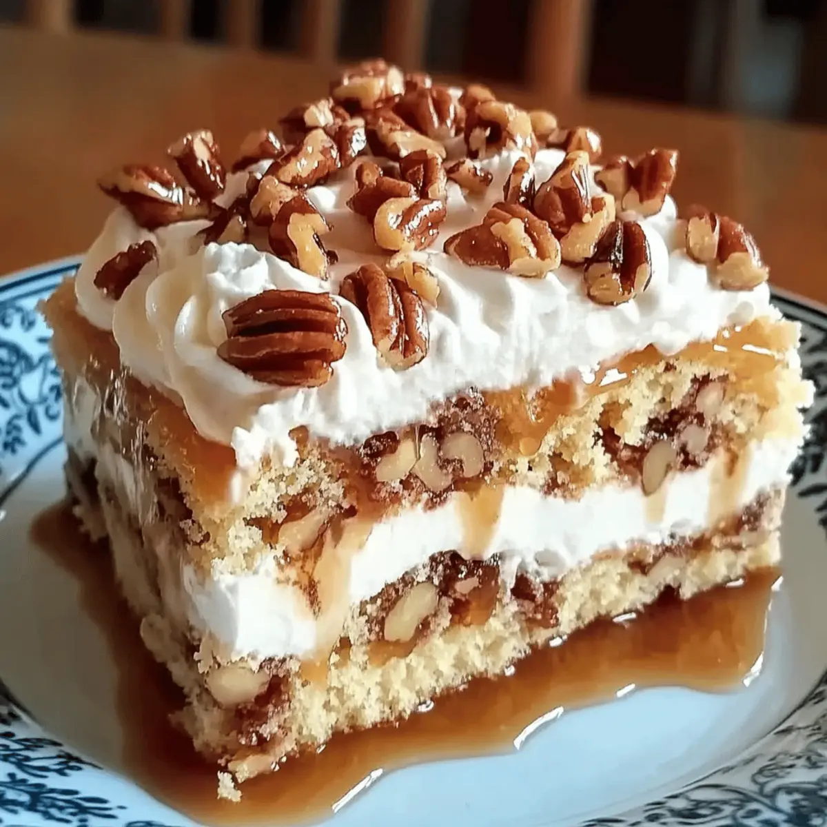 Melt-in-Your-Mouth Butter Pecan Praline Poke Cake