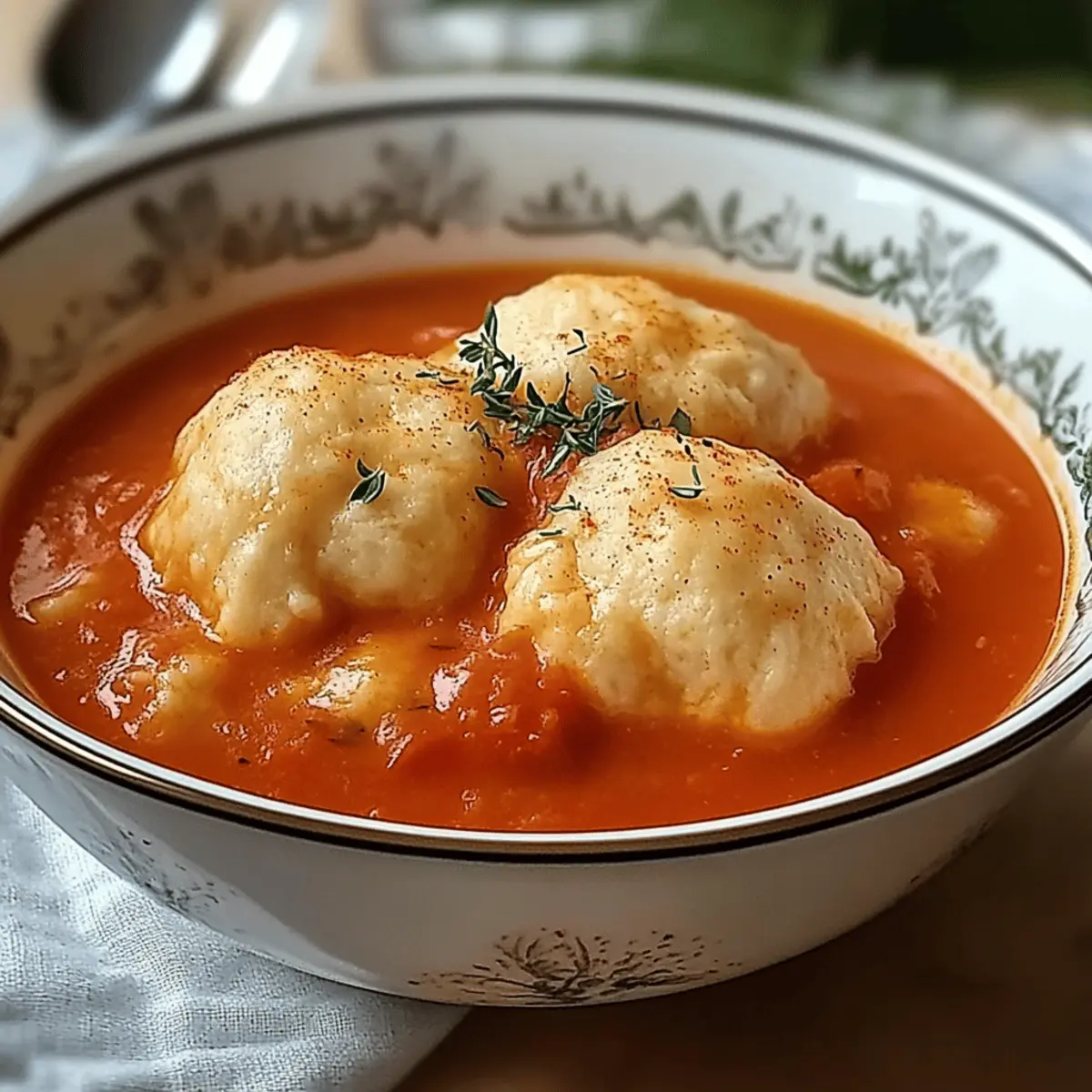 Cozy Tomato Soup with Cheddar Dumplings That’ll Warm You Up
