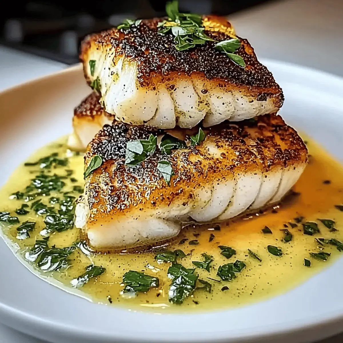 Lemon Garlic Butter Cod with Crispy Skin for Effortless Elegance