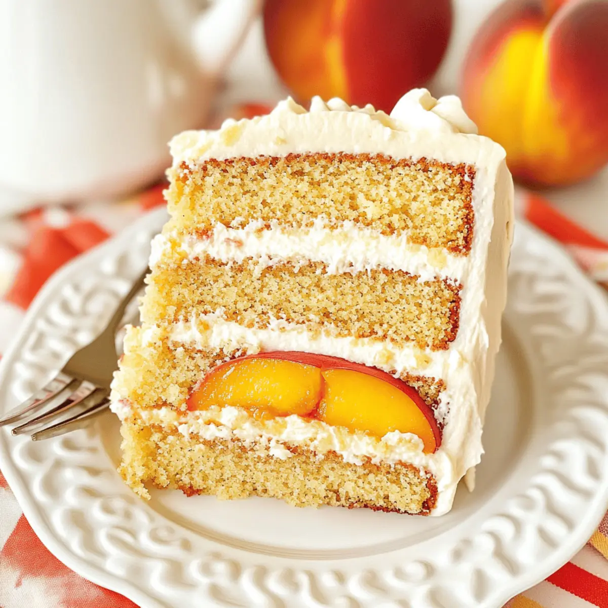 Delicious Brown Sugar Layer Cake with Peach Filling Bliss