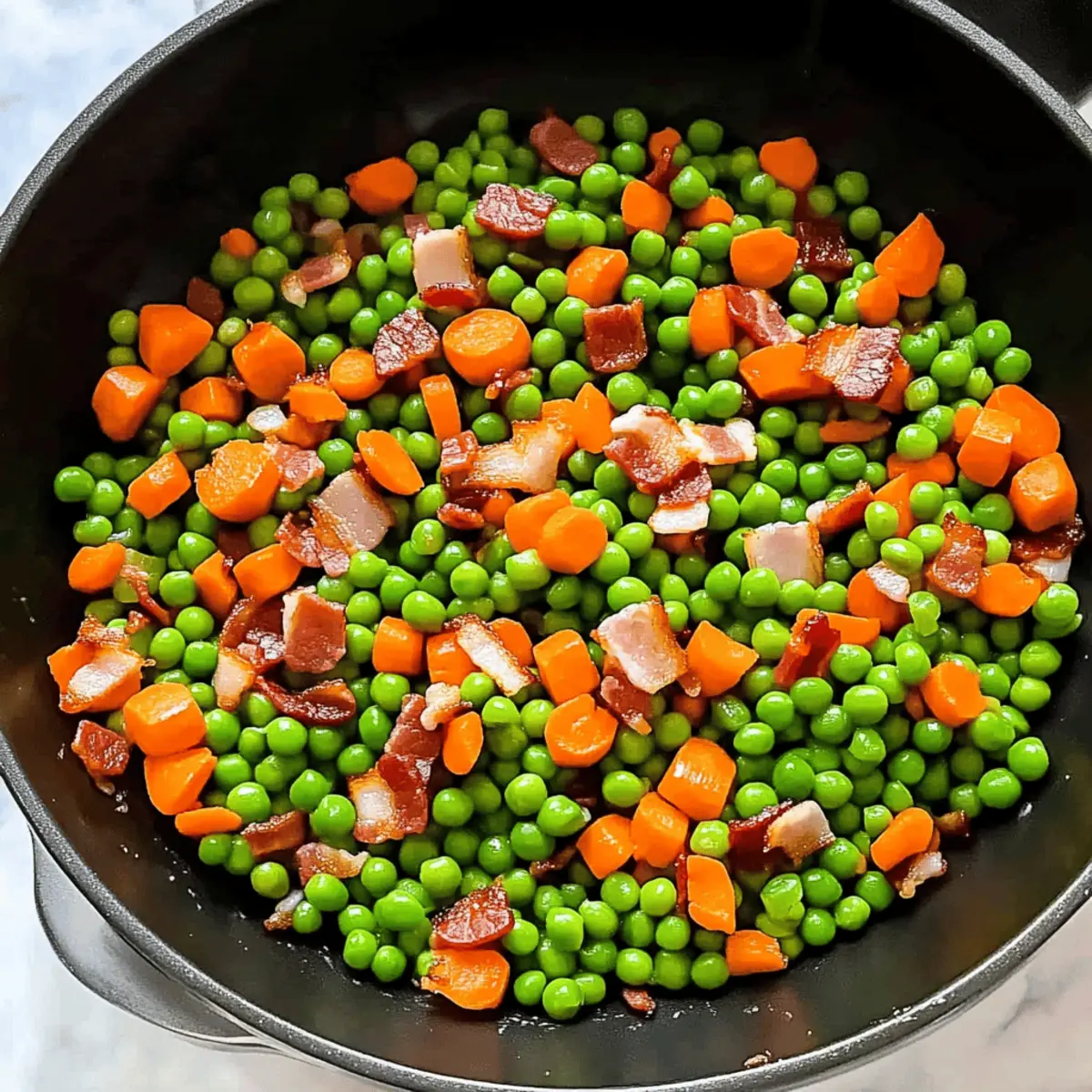 Peas and Carrots with Crispy Bacon for a Quick Delight