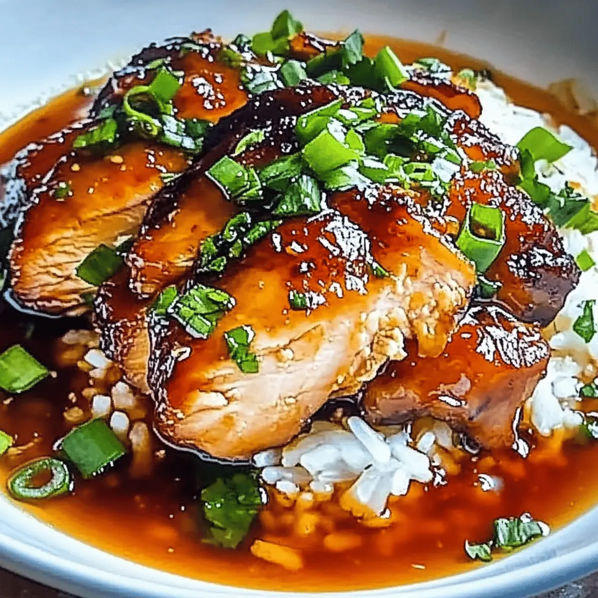 Savory Soy Chicken in Garlic Ginger Broth with Rice Bliss