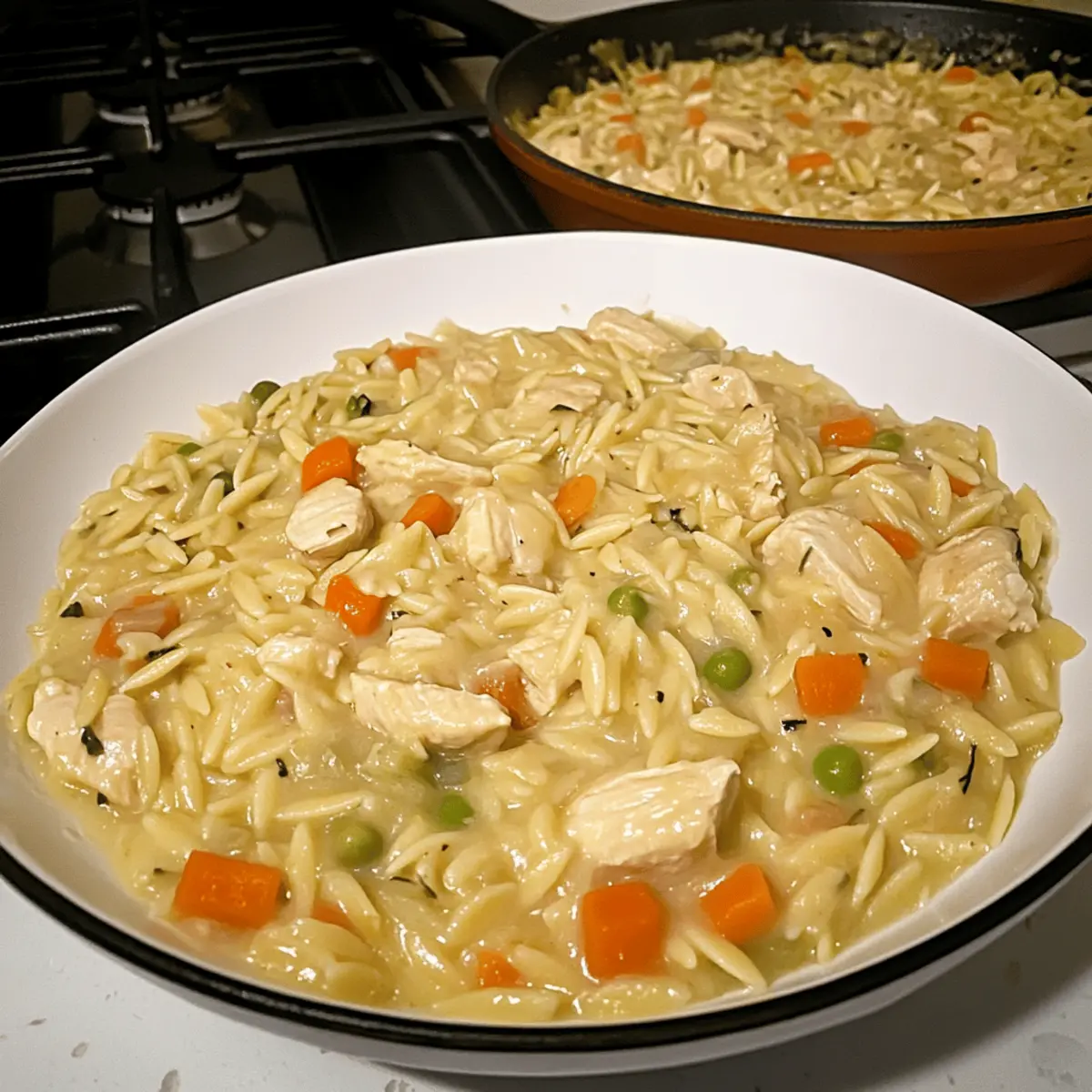 Comforting Chicken Pot Pie Orzo: Quick & Cozy Dinner Delight