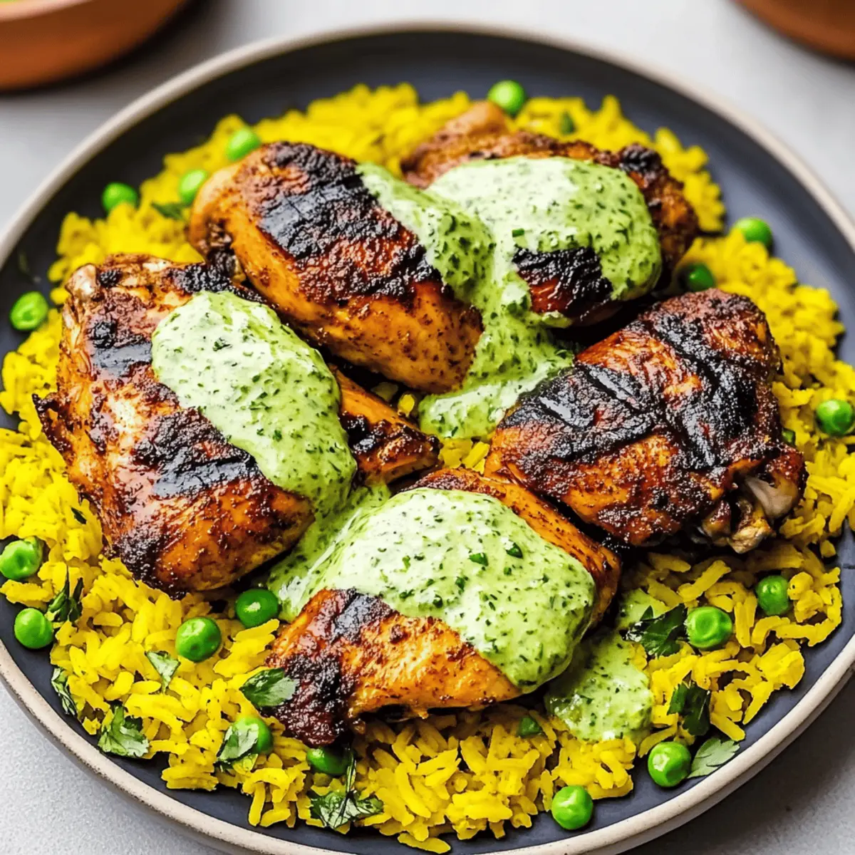 Savor the Flavor: Chicken and Rice with Green Sauce Delight