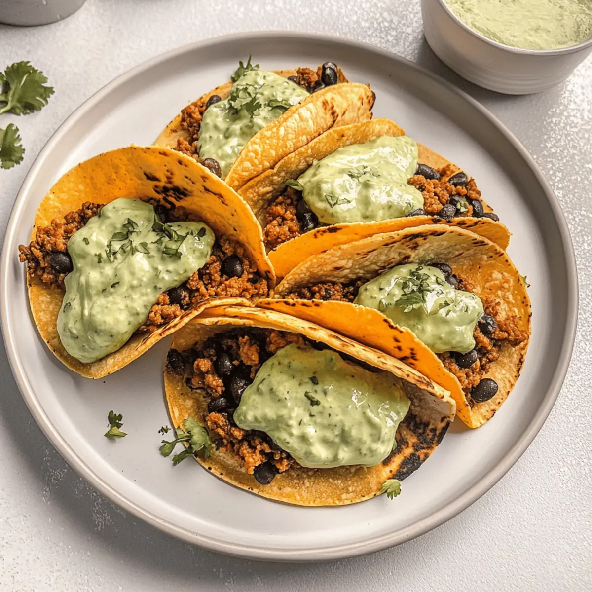 Crispy Baked Ground Turkey Tacos with Zesty Avocado Sauce