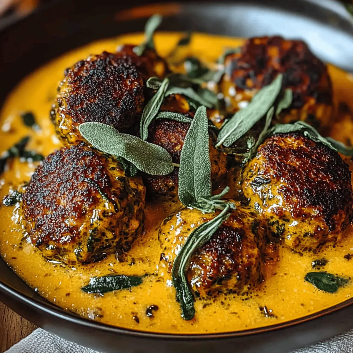 Savory Meatballs in Pumpkin Sage Sauce: Fall Comfort Food