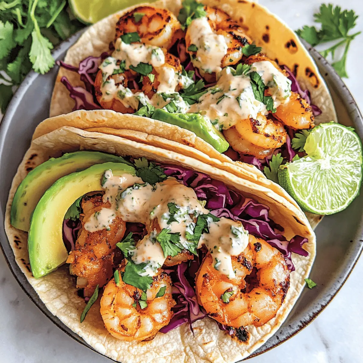 Sizzling Shrimp Tacos with Creamy Yogurt-Lime Sauce