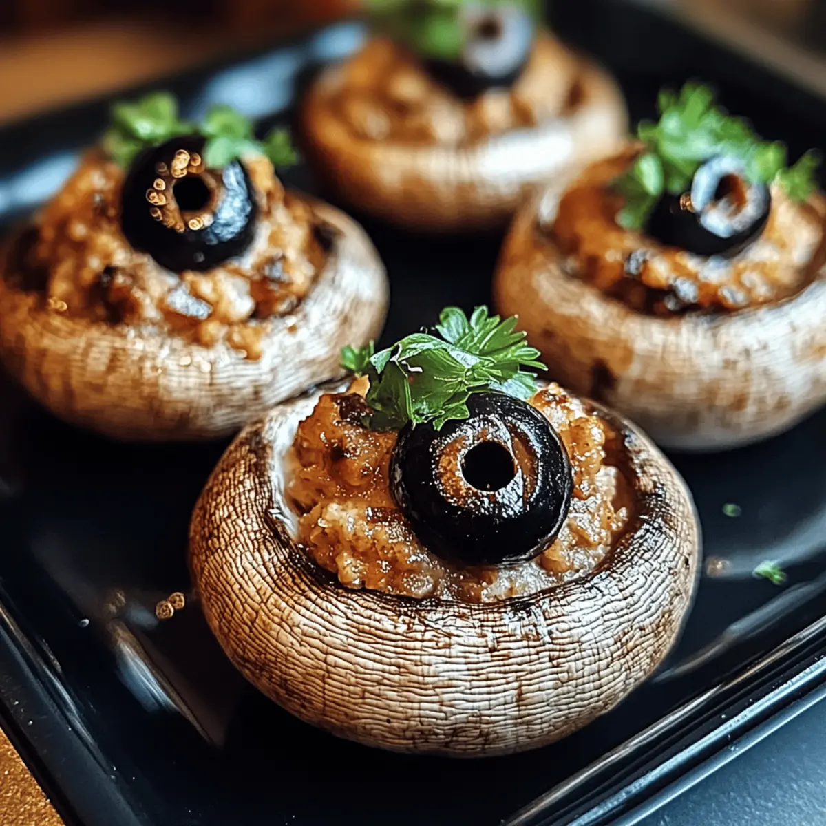 Spooky Stuffed Mushroom Eyeballs for a Frightfully Delicious Bite