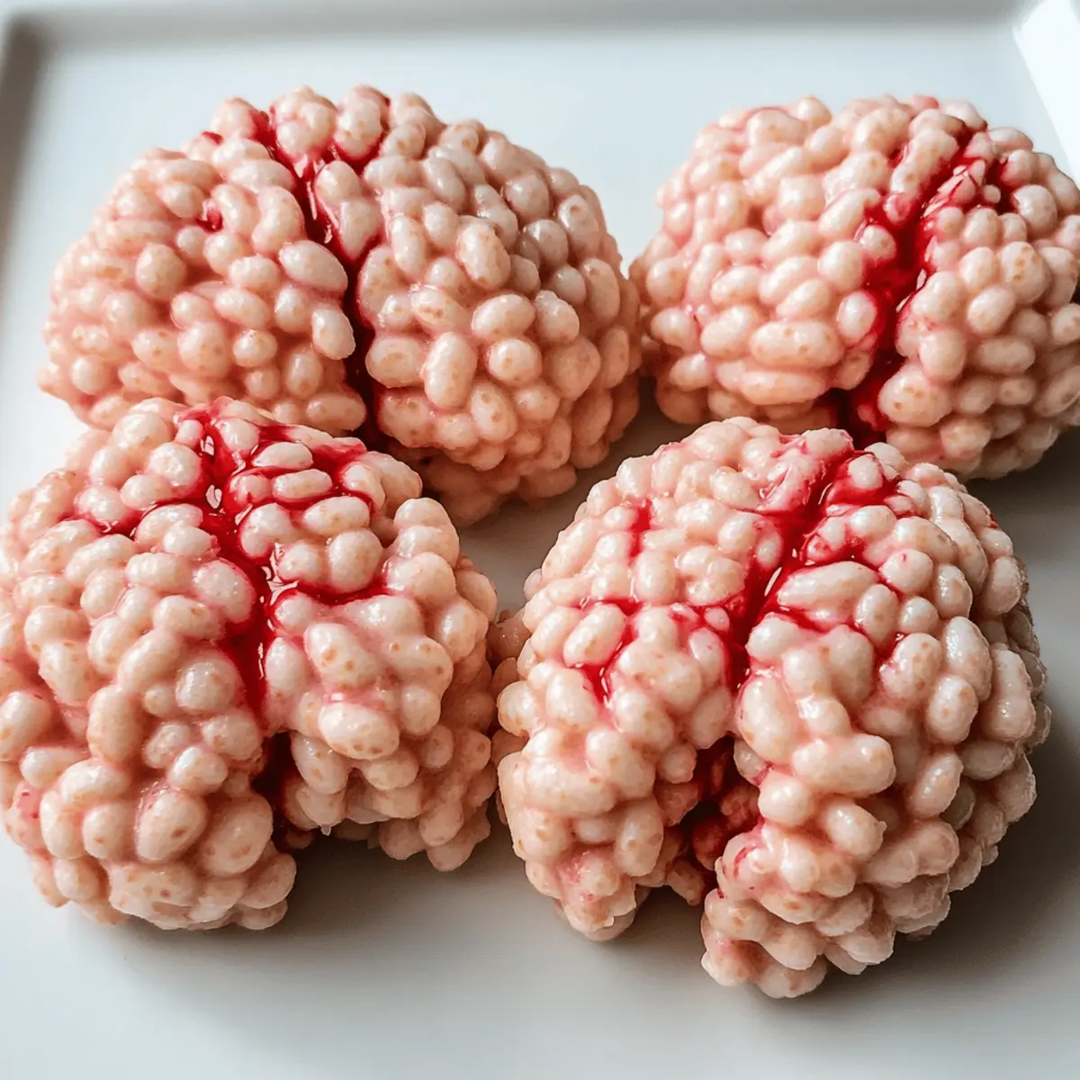 Creepy Marshmallow Rice Bubbles Halloween Brains for Spooky Fun