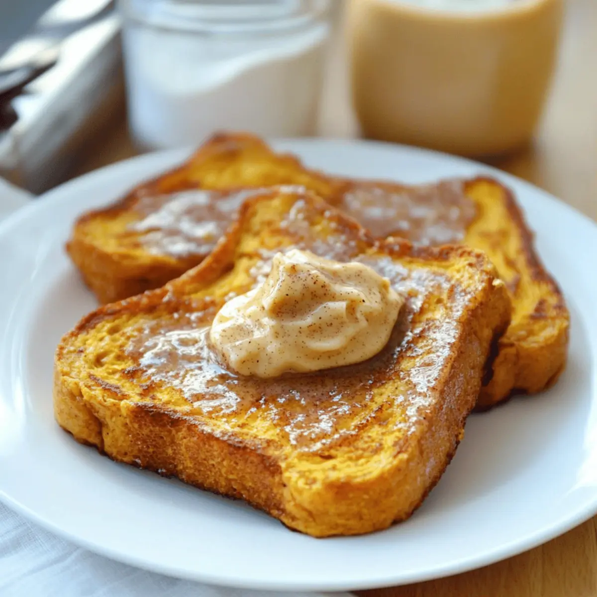 Pumpkin French Toast with Brown Sugar Cinnamon Butter Bliss