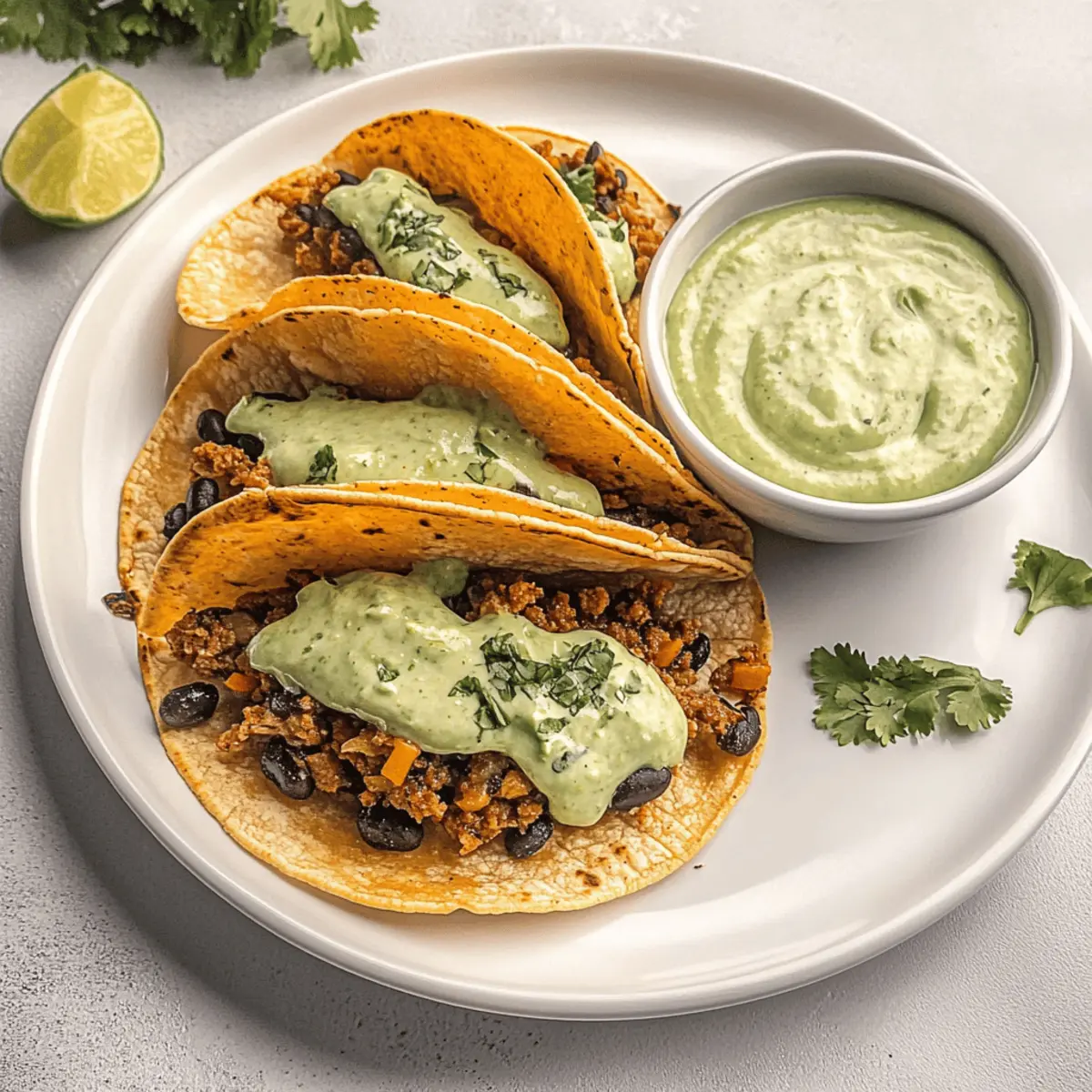Crispy Baked Ground Turkey Tacos with Avocado Sauce Bliss