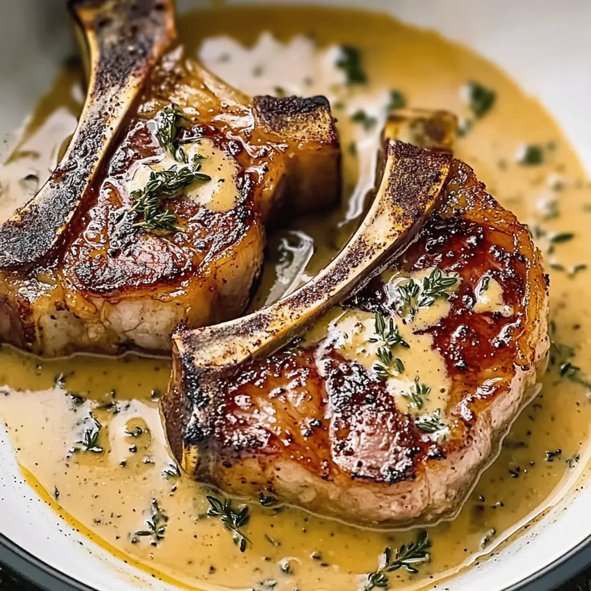 Juicy Lamb Chops with Mustard Thyme Sauce for Gourmet Nights