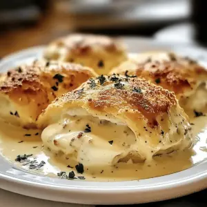 Chicken Pillows with Creamy Parmesan Sauce
