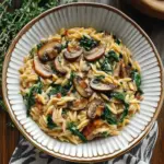 Creamy Spinach and Mushroom Orzo
