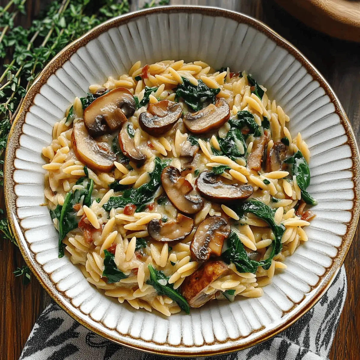 Creamy Spinach and Mushroom Orzo: A Cozy 30-Minute Delight