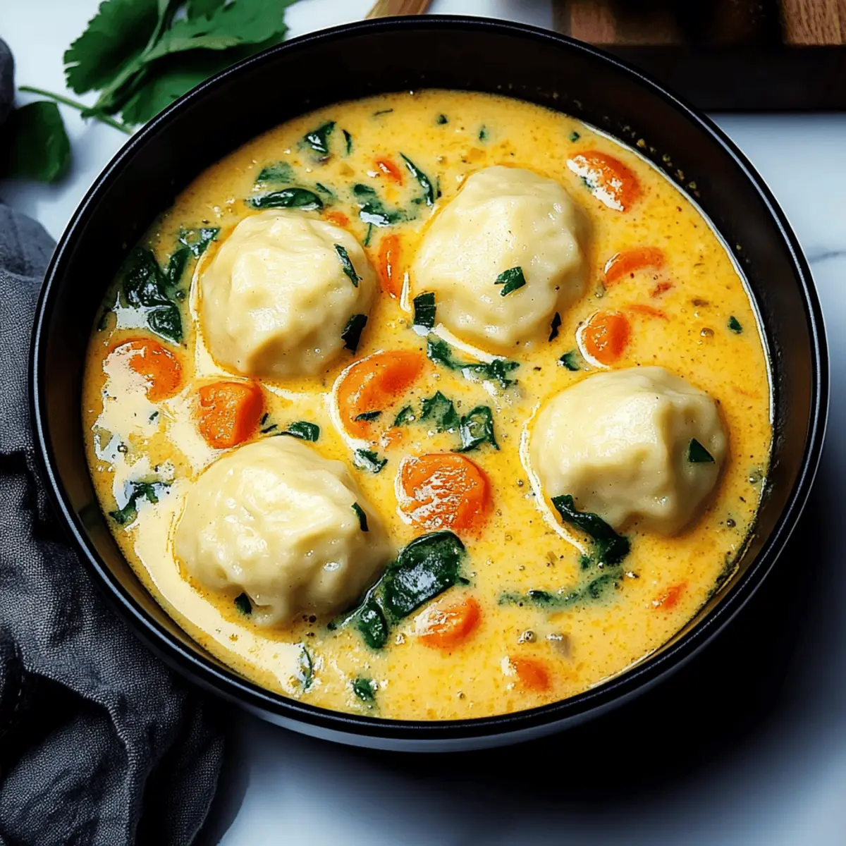 Comforting Coconut Curry Soup with Dumplings for Cozy Nights