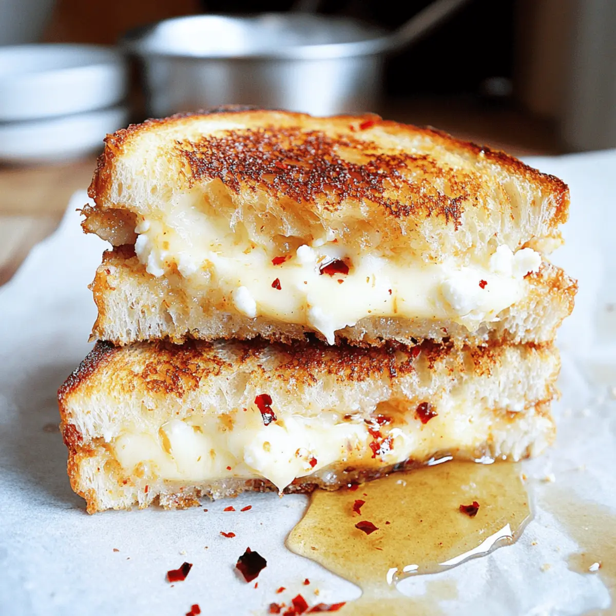 Indulge in Cheese Grilled Cheese with Honey & Spice Delight