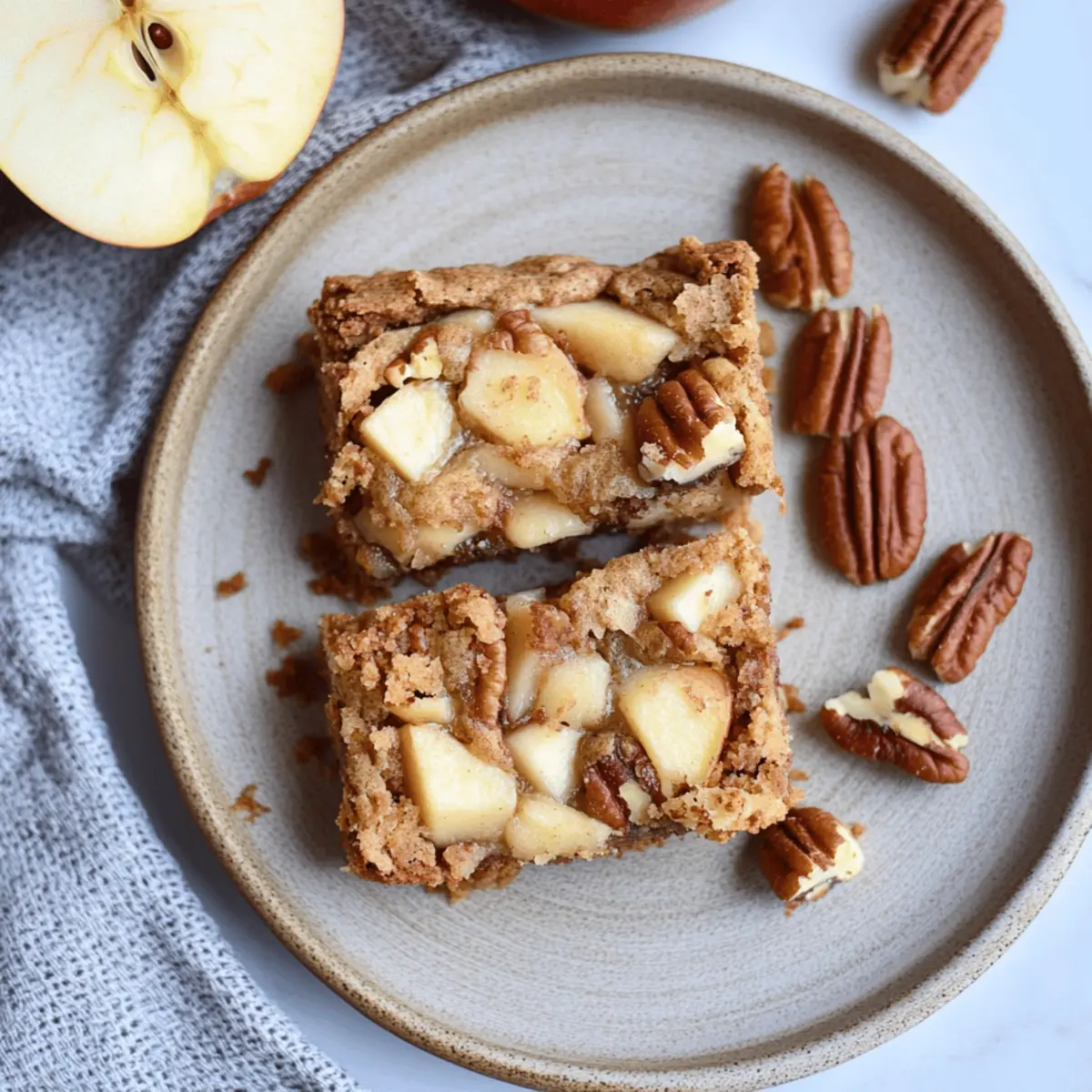 Chewy Apple Brownies with Pecans for Cozy Fall Bliss