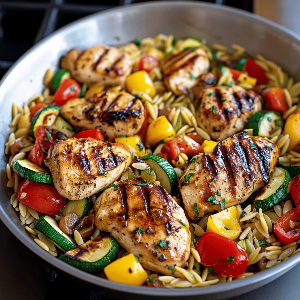 Balsamic Chicken & Veggie Orzo: A Quick One-Pan Delight