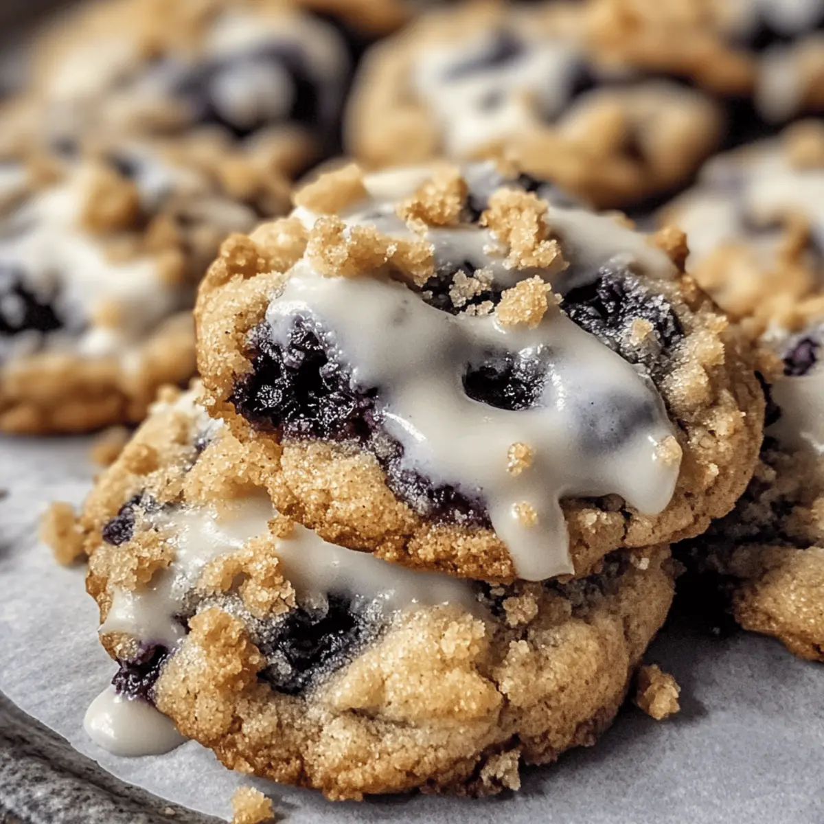 Blueberry Muffin Cookies with Streusel Topping Bliss