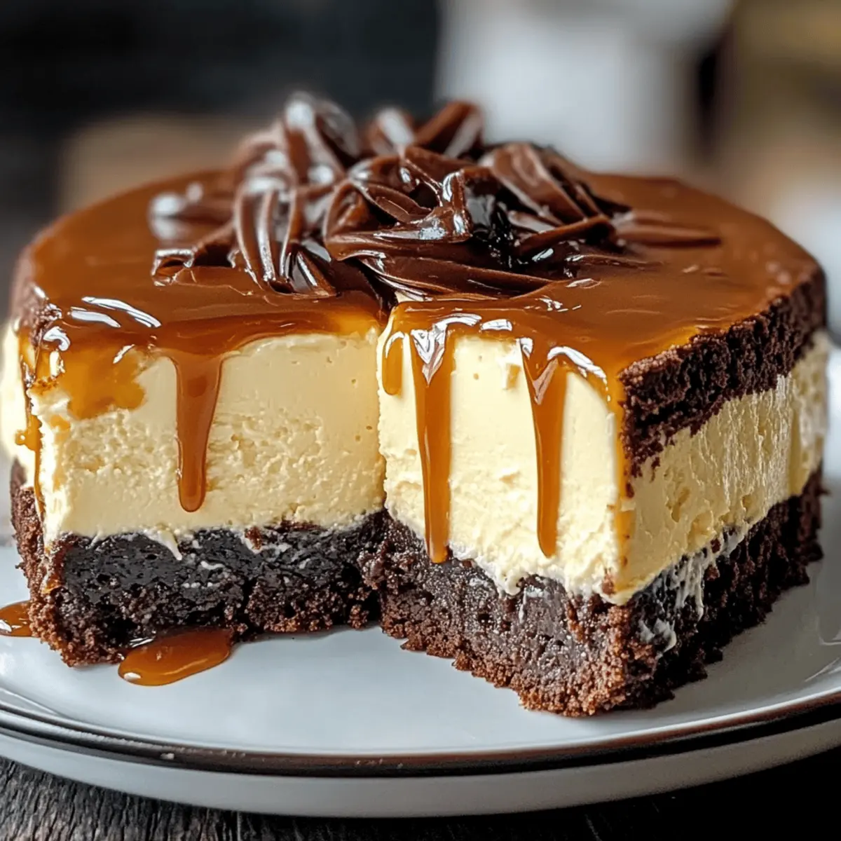 Irresistible Caramel Brownie Cheesecake for Sweet Indulgence