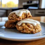 Chewy Pumpkin Oatmeal Cookies Maple Frosting
