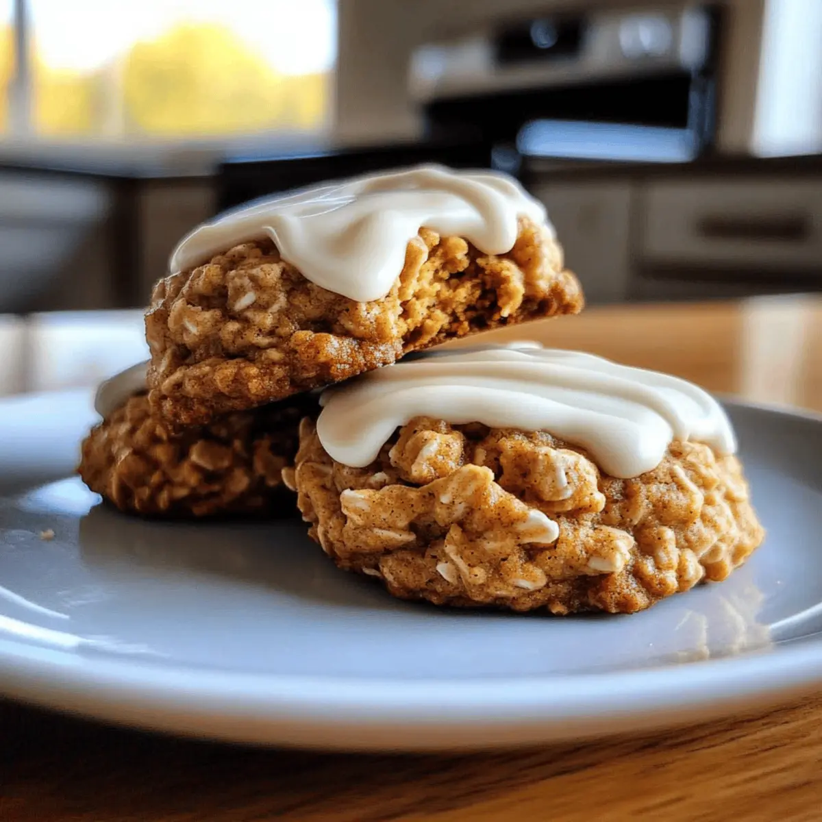 Chewy Pumpkin Oatmeal Cookies with Maple Frosting Bliss