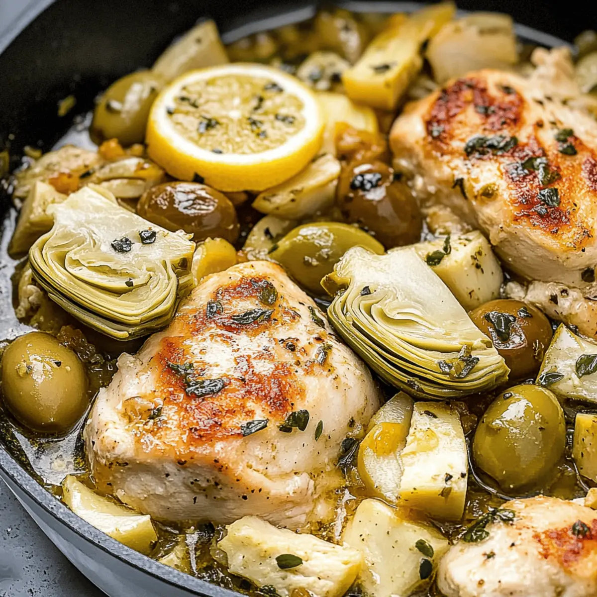 Savory Chicken Artichoke Skillet Bursting with Flavor