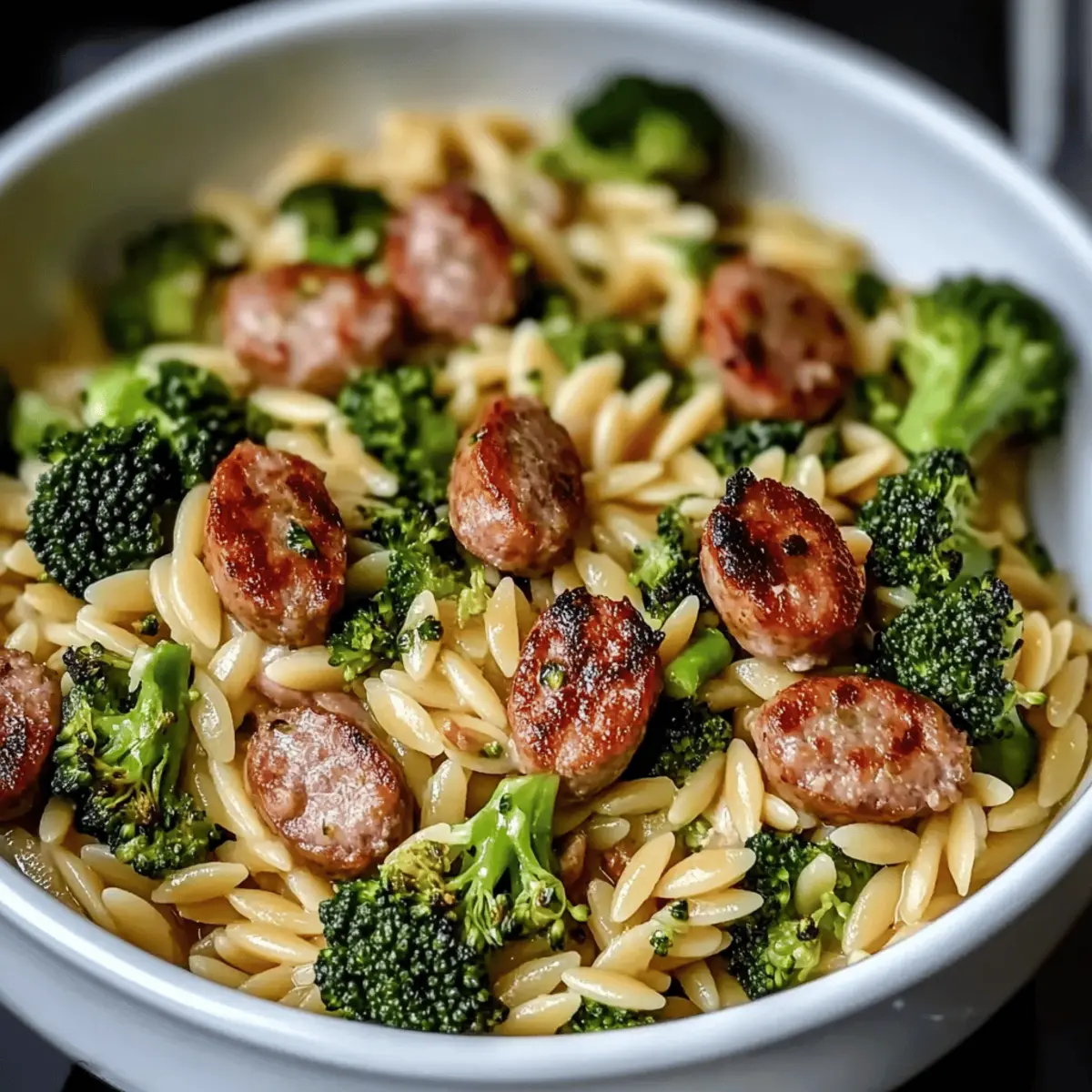 Savory Chicken Sausage and Broccoli Orzo in One Pot