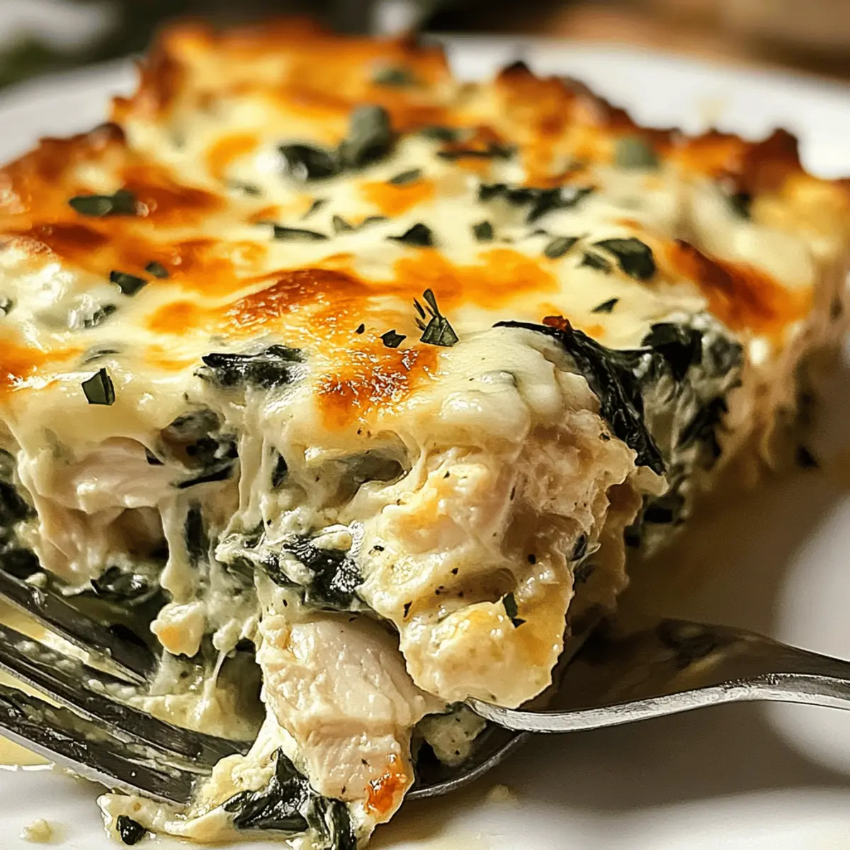 Creamy Chicken and Spinach Casserole with Cream Cheese Bliss