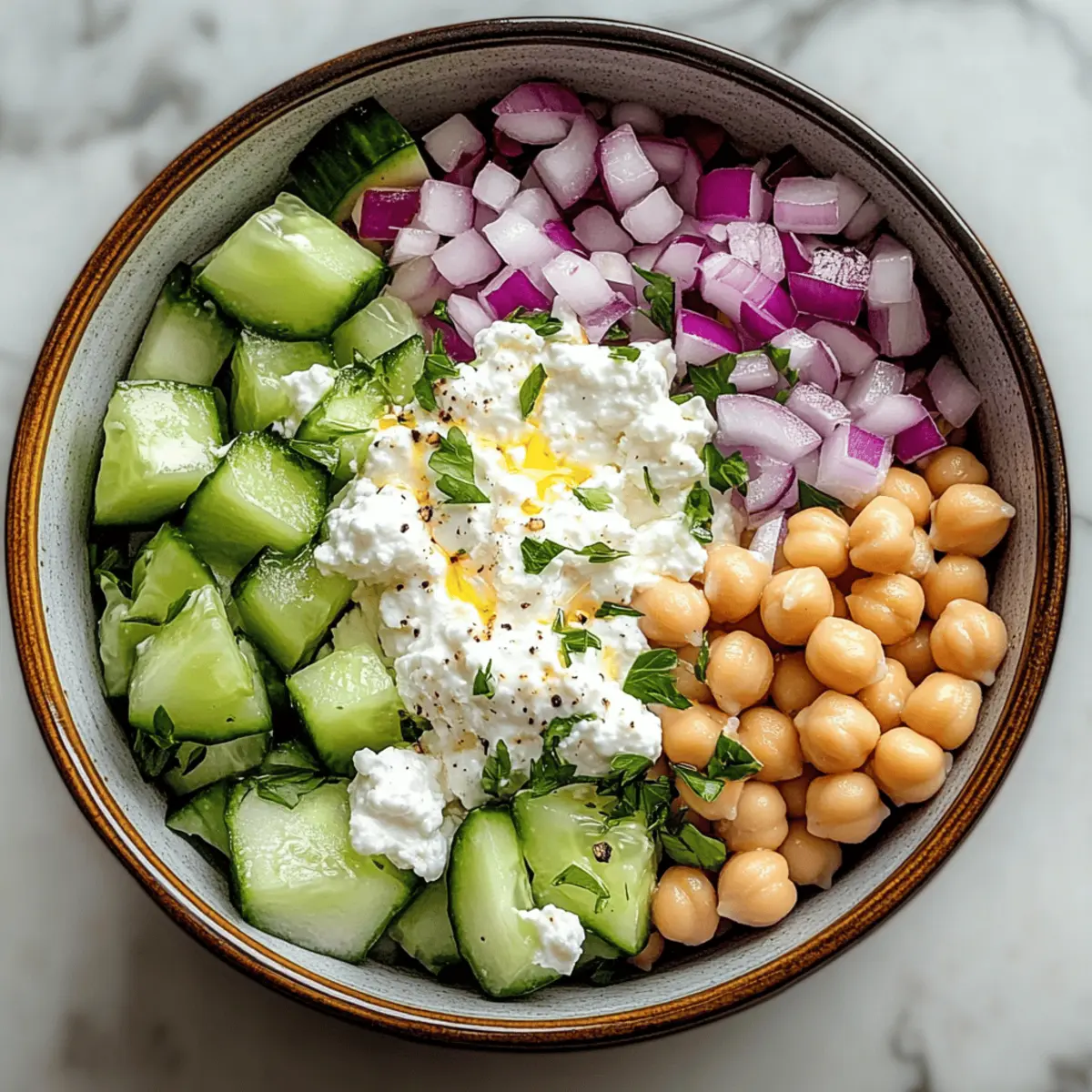 Cottage Cheese and Chickpea Salad: Wholesome Flavor Boost!