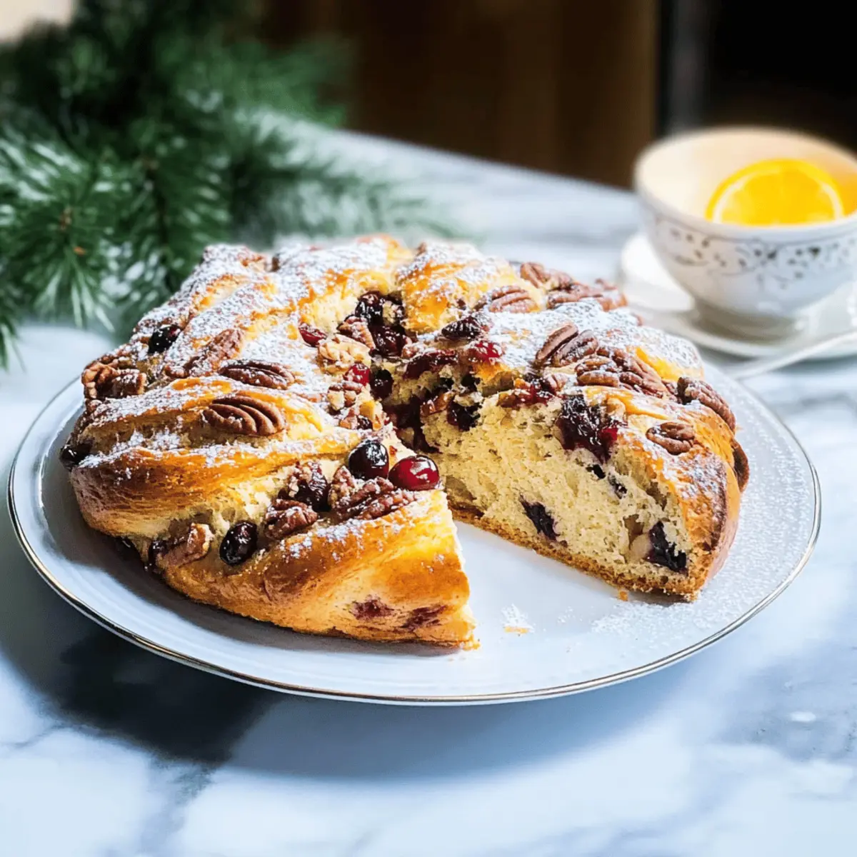 Delightful Couronne with Cranberries and Pecans for Holidays