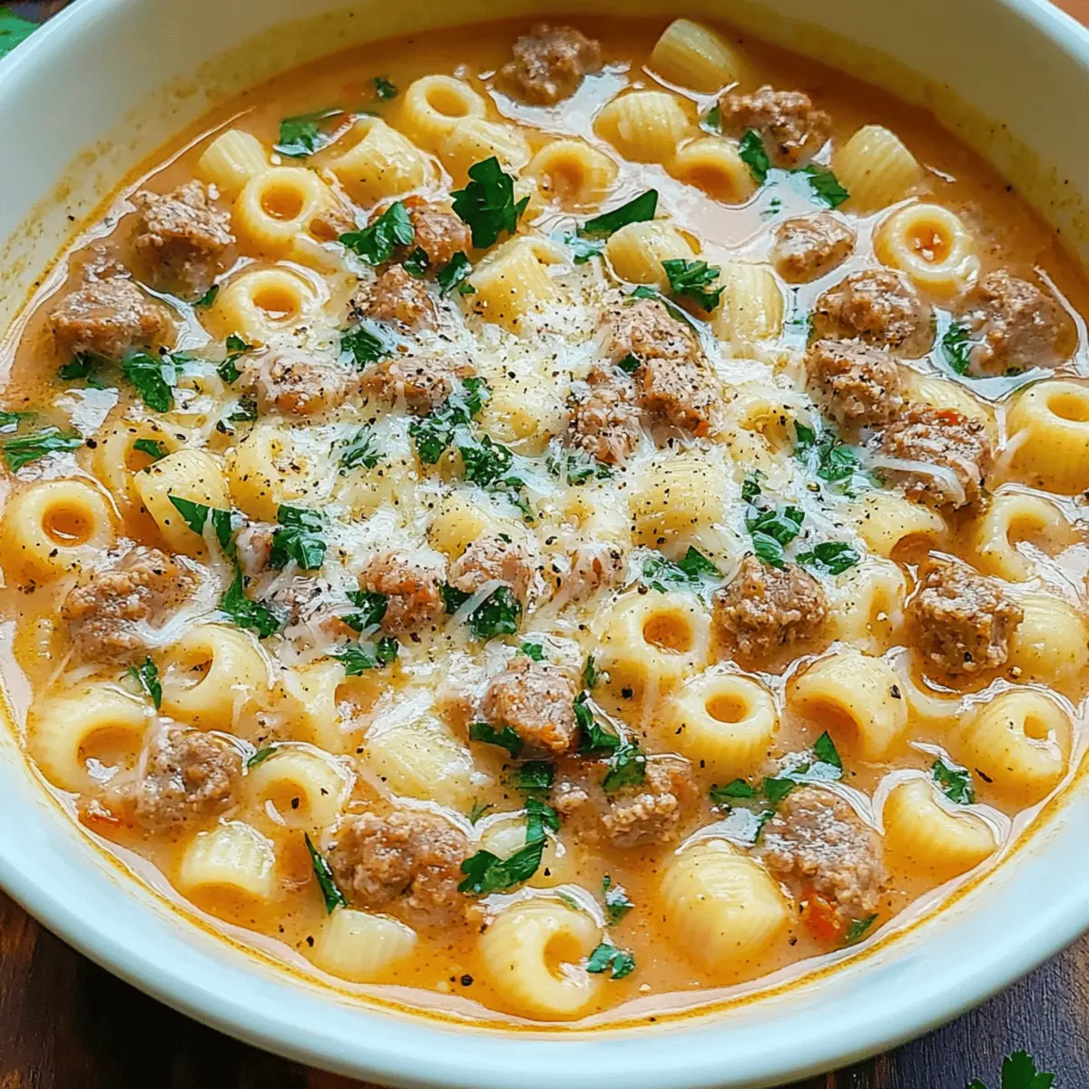 Creamy Parmesan Italian Sausage Ditalini Soup for Cozy Nights