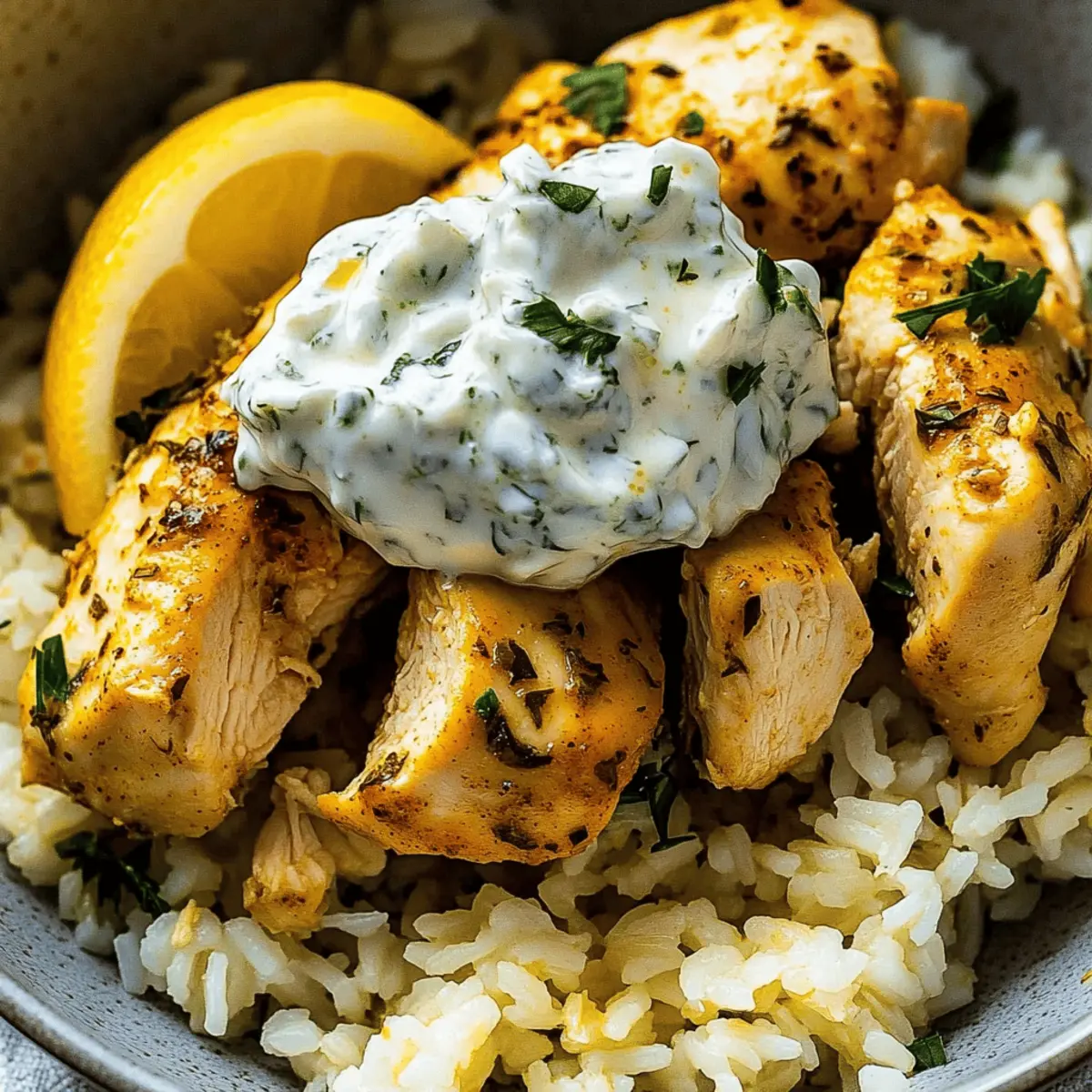 Dump-and-Bake Chicken Tzatziki Rice for Easy Mediterranean Bliss