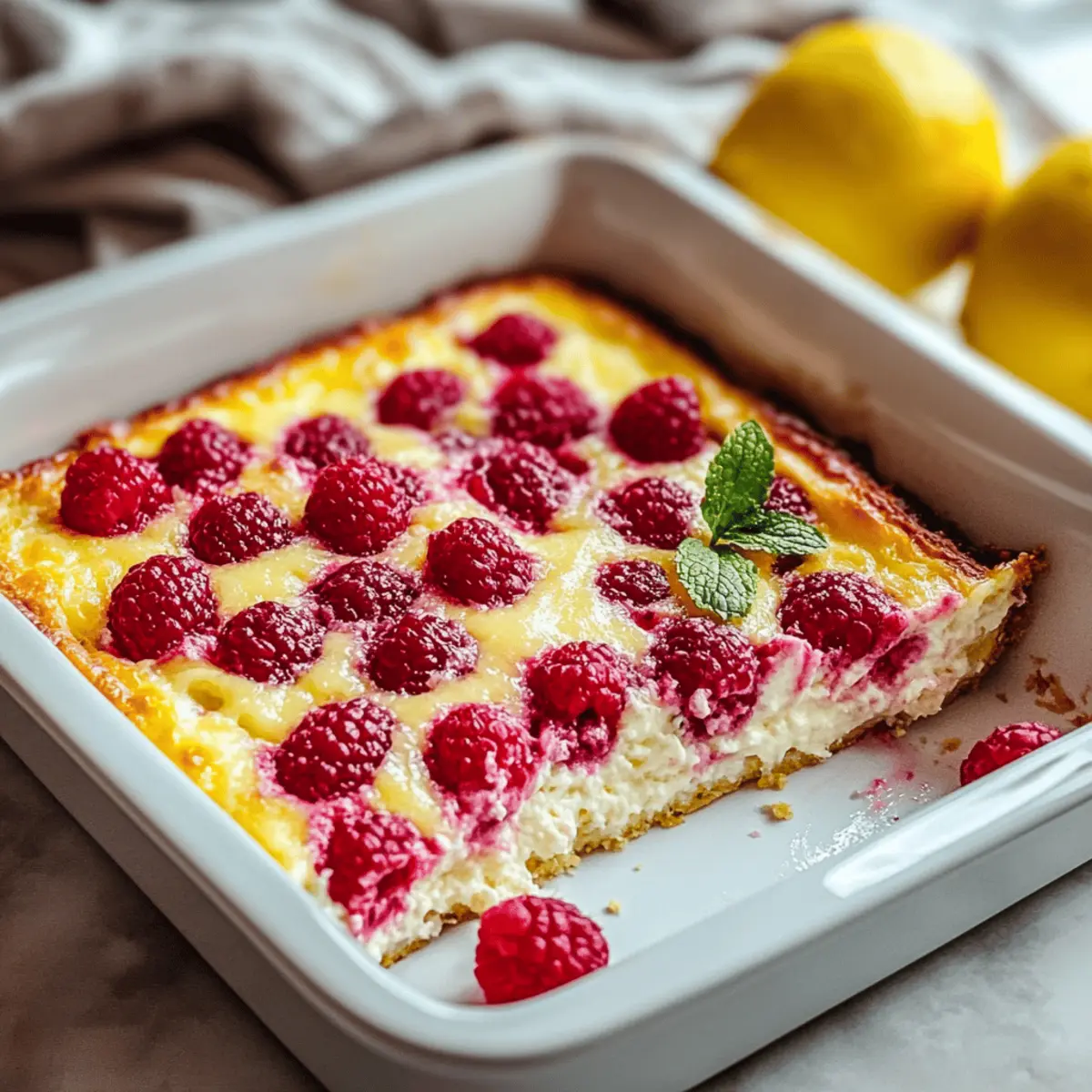 Zesty Lemon Raspberry Cottage Cheese Bake for Guilt-Free Bliss
