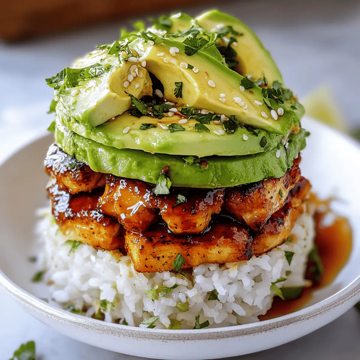 Lime Chicken & Avocado Rice Stack for a Colorful Feast