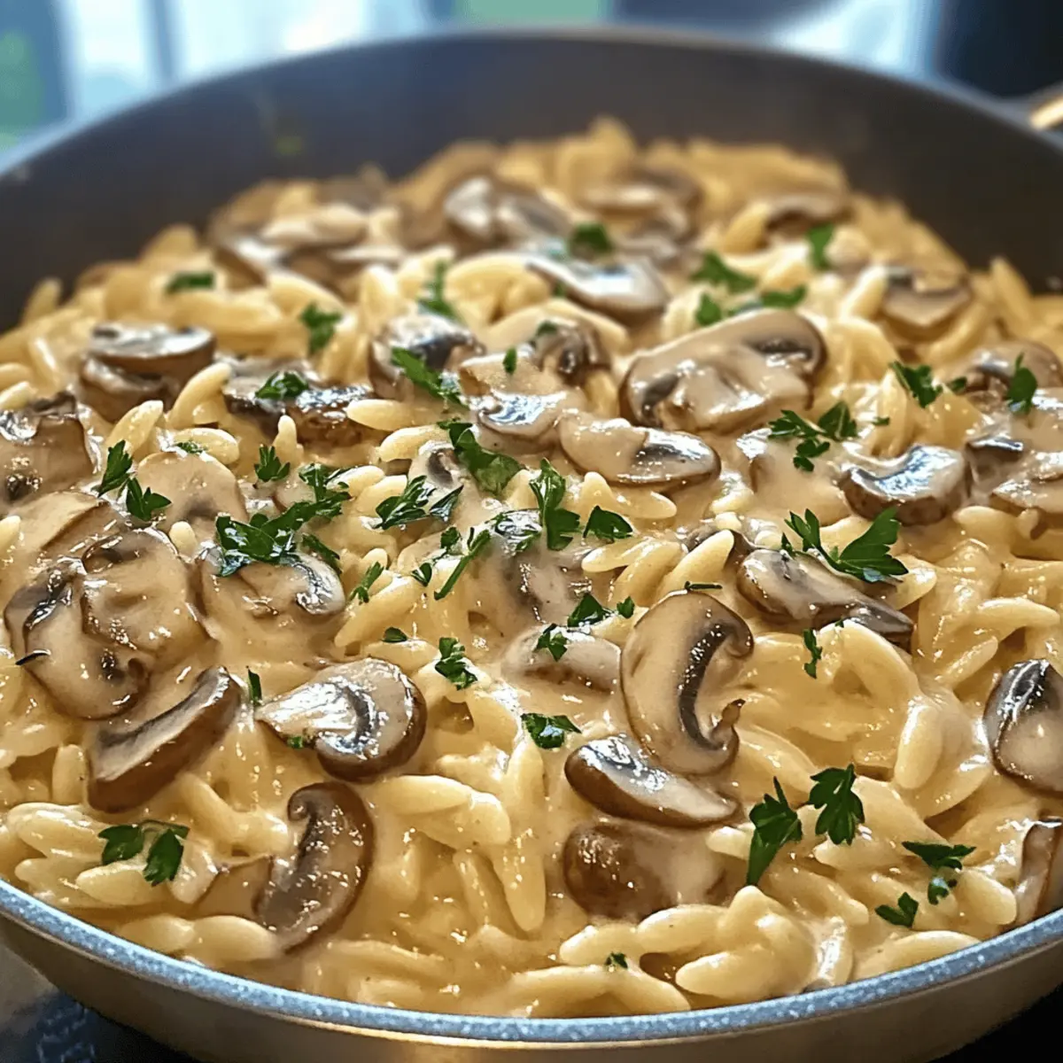 One-Pot Creamy Mushroom Orzo for Cozy Weeknight Dinners