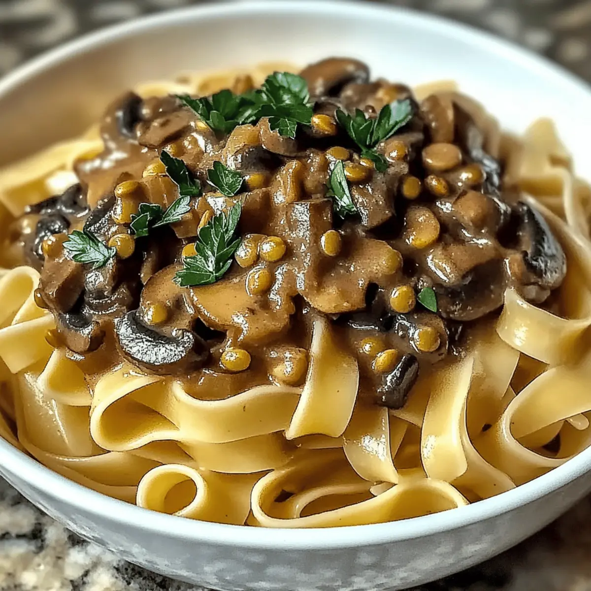 Delicious Vegan Lentil Mushroom Stroganoff for Cozy Nights