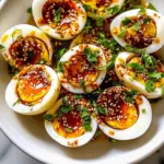 Chili Garlic Deviled Eggs