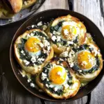 Baked egg buns with spinach and feta