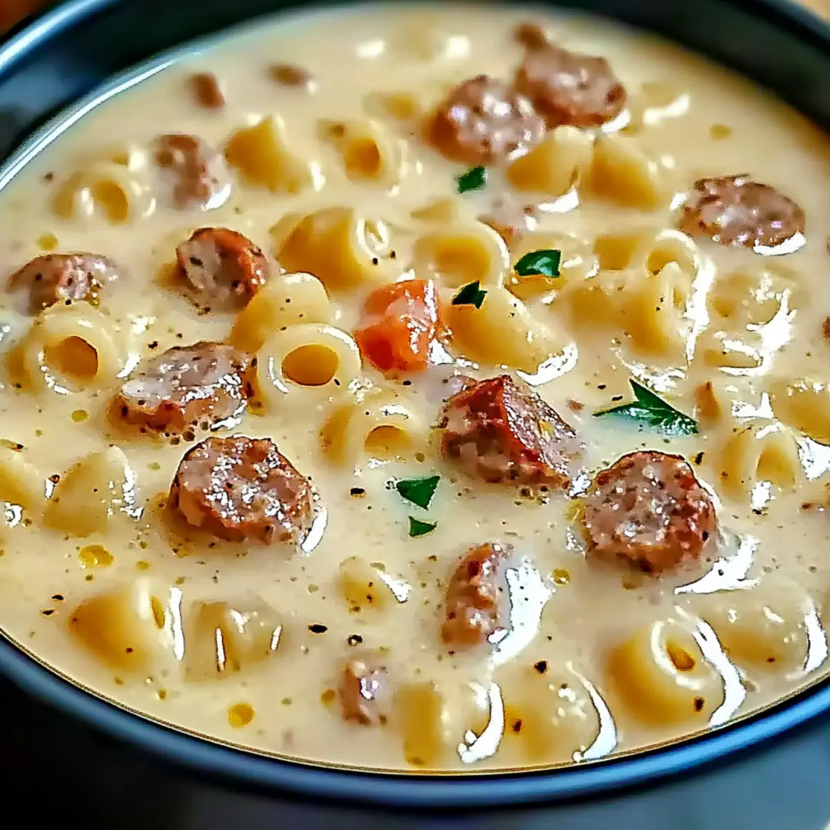 Creamy Italian Sausage Ditalini Soup with Parmesan Delight
