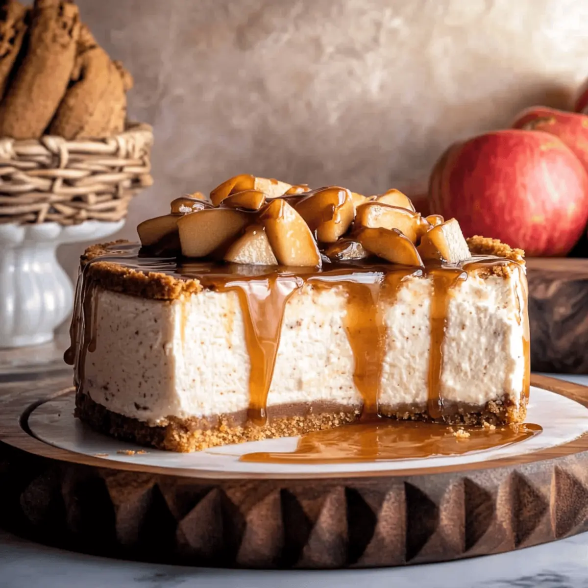 Irresistible Apple Pie Cheesecake with Salted Caramel Bliss