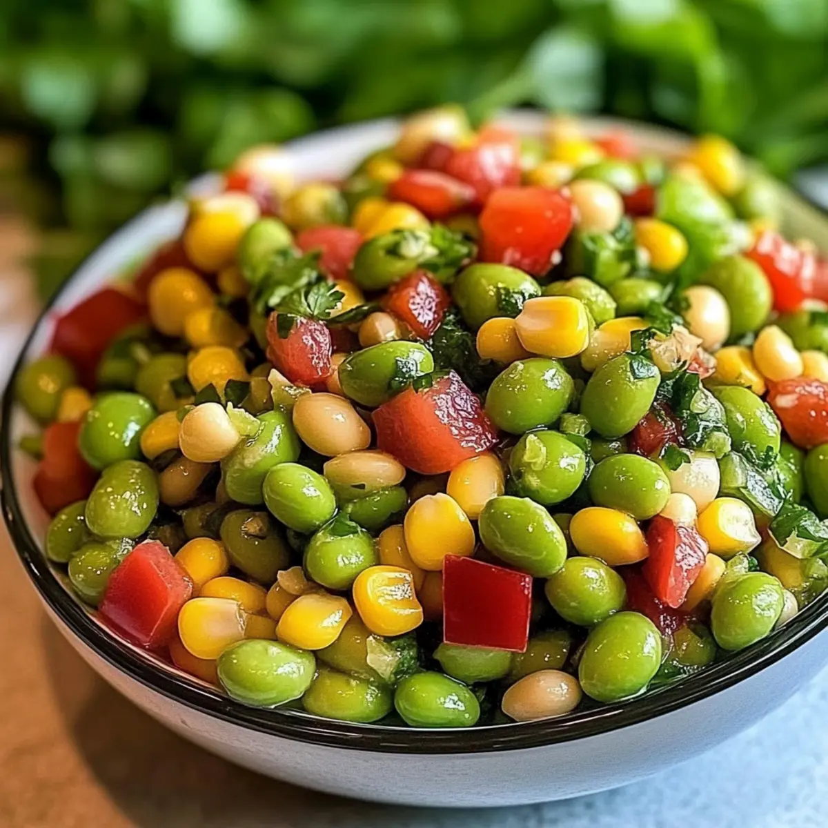 Vibrant Edamame Salad with Cilantro Lime Dressing Delight