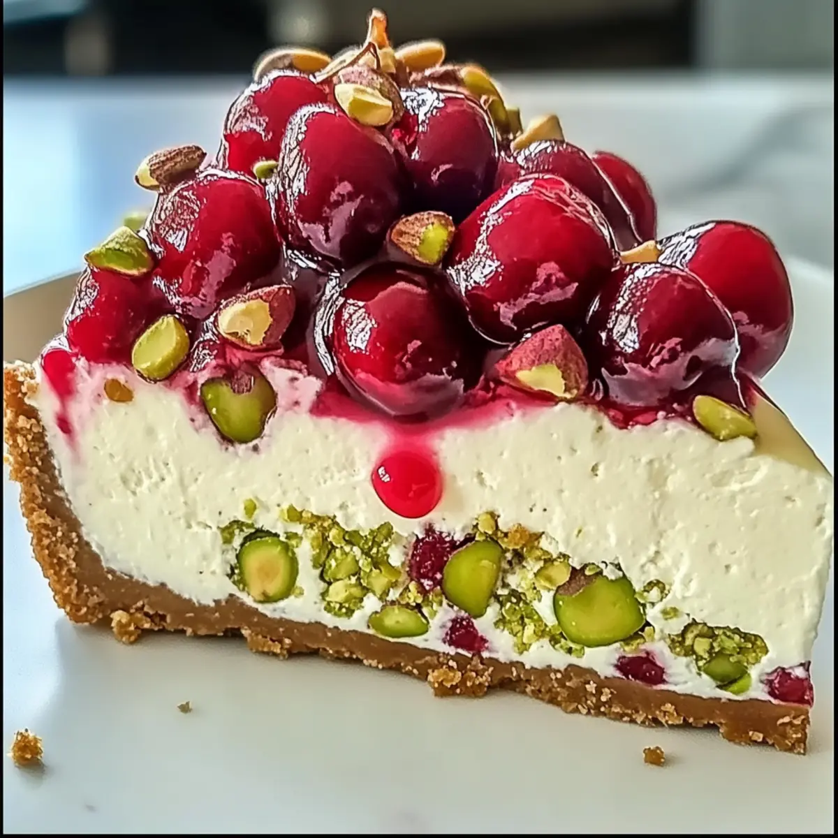 Indulge in Cherry Pistachio Cheesecake Bliss Today