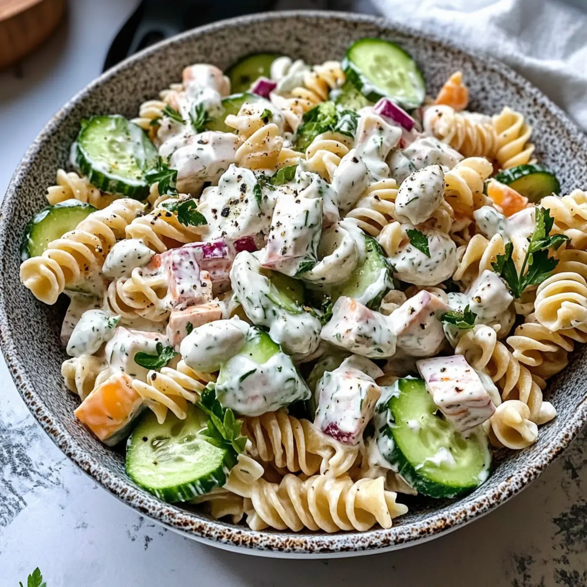 Creamy Tzatziki Pasta Salad for a Refreshing Bite