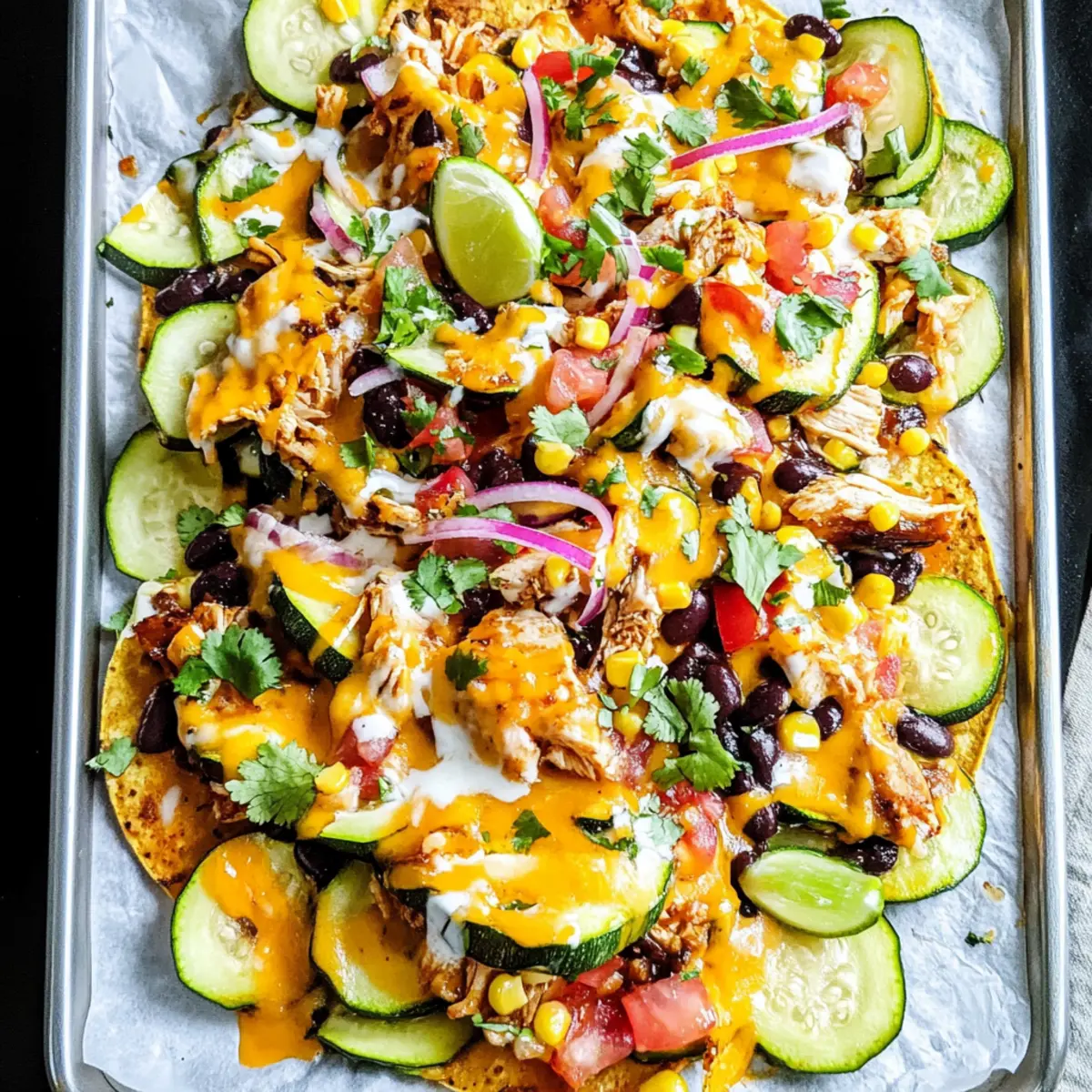 Cheesy BBQ Chicken Zucchini Nachos for Guilt-Free Indulgence