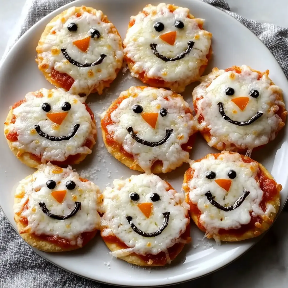 Mini Snowman Pizzas: Whimsical Bites for Holiday Fun